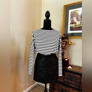 Hatch Black and White Striped Blouse
